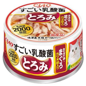 画像1: 【送料実費】いなば　チャオ　すごい乳酸菌缶　ささみ・まぐろ・カツオ節入り　80g【国産】【期限2026.8.20】 (1)