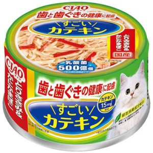 画像1: 【送料実費】いなば　チャオ　歯と歯ぐきの健康に配慮　すごいカテキン　85g×24缶【国産品】【キャットフード　ウエット　猫缶】 (1)