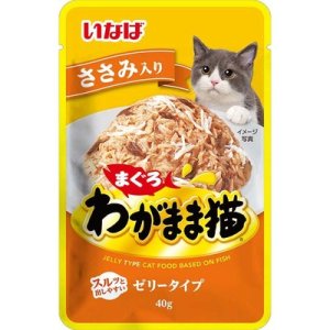 画像1: いなば　わがまま猫パウチ　ささみ入り　40g【賞味期限2024.8】 (1)