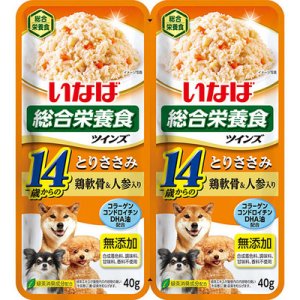 画像1: いなば　ツインズ　14歳からのとりささみ　鶏軟骨＆人参入り　80g(40g×2)【賞味期限2025.12】【30個までレターパックプラス便600円対応】 (1)